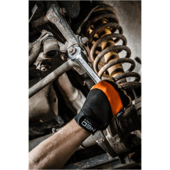 Arbetshandskar, syntetiskt läder, PVC-insatser, 10 tum.