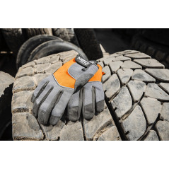 Arbetshandskar, syntetiskt läder, PVC-insatser, 10 tum.