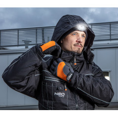 Arbetshandskar, syntetiskt läder, PVC-insatser, 10 tum.