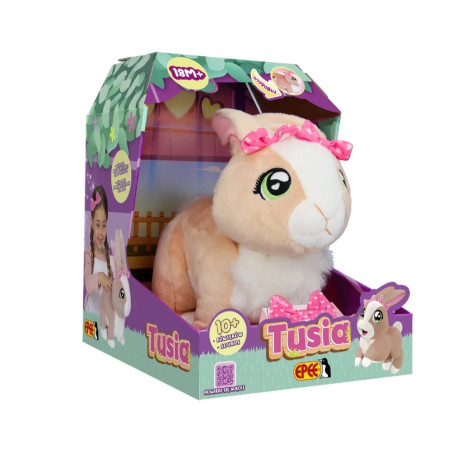 Interaktiv maskot kanin Tusi med rosett | HandlaSmidigt.se