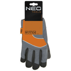 Arbetshandskar, syntetiskt läder, PVC-insatser, 10 tum.