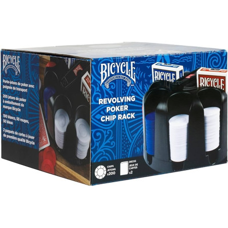 Pokerset med roterande pokerchipshållare (200)