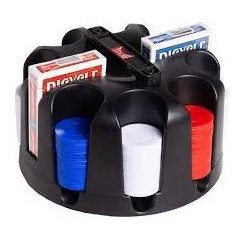 Pokerset med roterande pokerchipshållare (200)