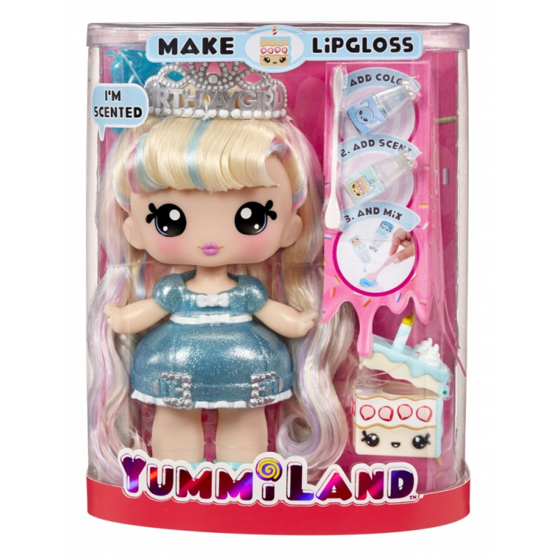 Docka yummiland stor läppglans husdjur, Callie födelsedagstårta