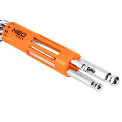 Sexkantiga nycklar, långa, kulformade 2-10 mm, set med 8 stycken.