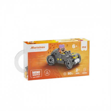 Minivaffelblock bil 50 delar racerbil grå