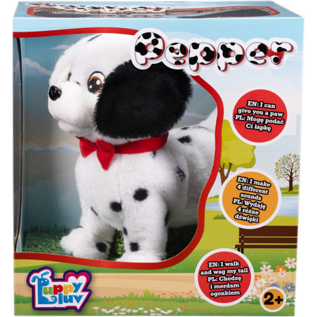 Interaktiv maskot valp luv dalmatisk valp pepper