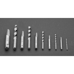Skruvmejslar för avbrutna skruvar med pilotborrar, set med 10 stycken.