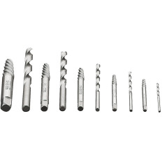 Skruvmejslar för avbrutna skruvar med pilotborrar, set med 10 stycken.
