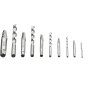 Skruvmejslar för avbrutna skruvar med pilotborrar, set med 10 stycken.