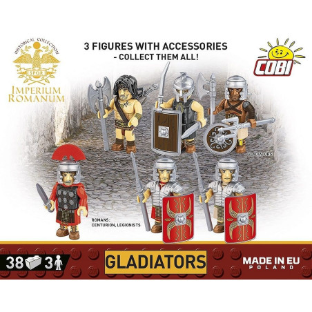 Romerska imperiet klossar - gladiatorer 3 figurer