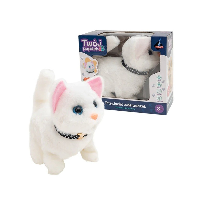 Interaktiv maskot din husdjur - vit katt