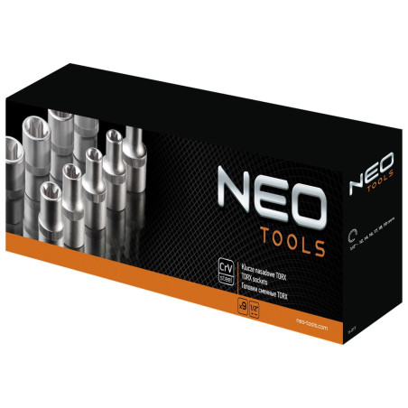 Hylsnyckelsats 1/2' Torx, 9 delar.