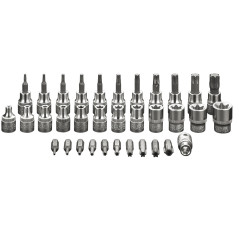 Torx-bitar 3/8 tum, set med 34 delar.