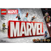 Klocki super heroes 76313 logo marvel z minifigurkami