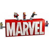 Klocki super heroes 76313 logo marvel z minifigurkami