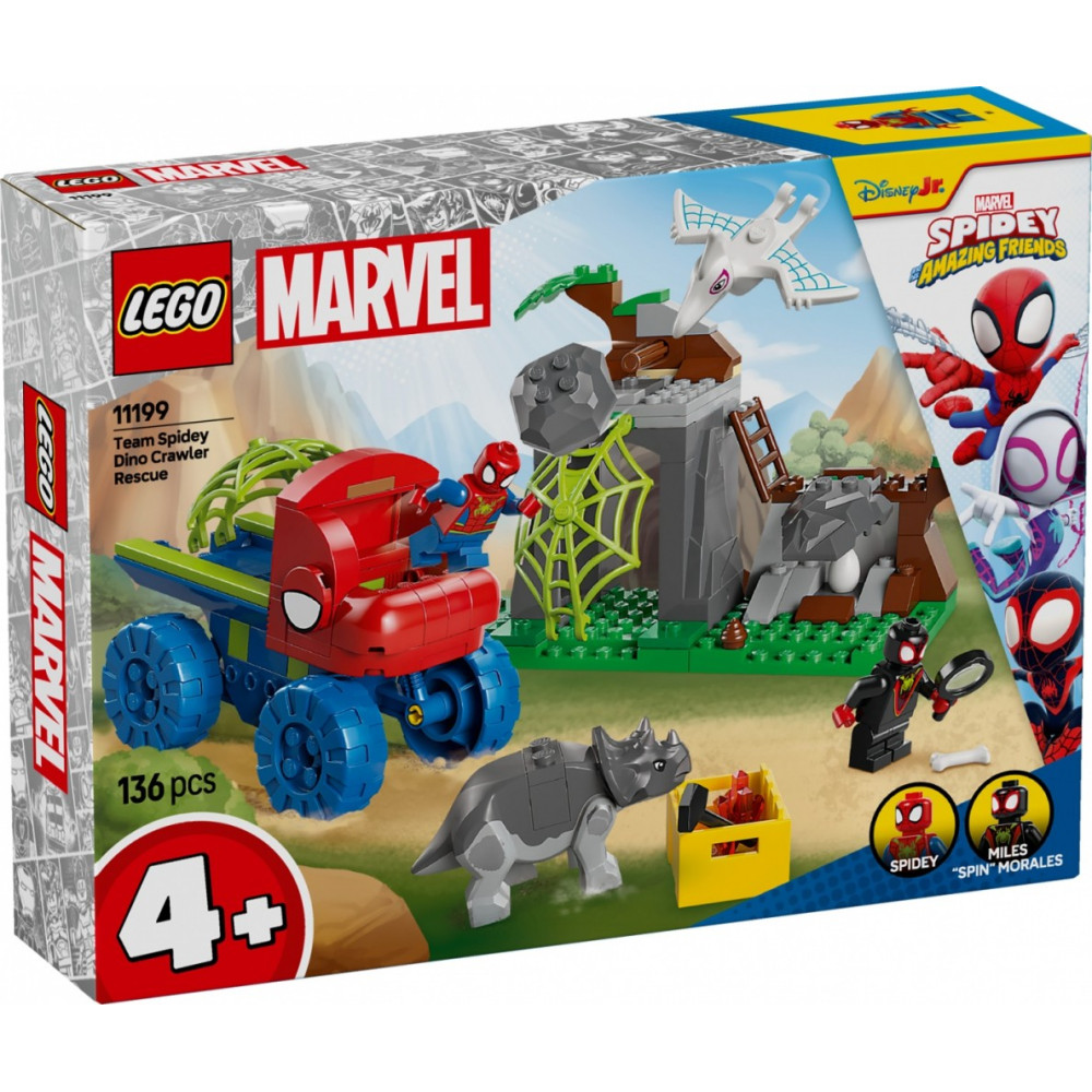 Klocki spidey 11199 misja ratunkowa zespołu spideyego w dinoterenówce