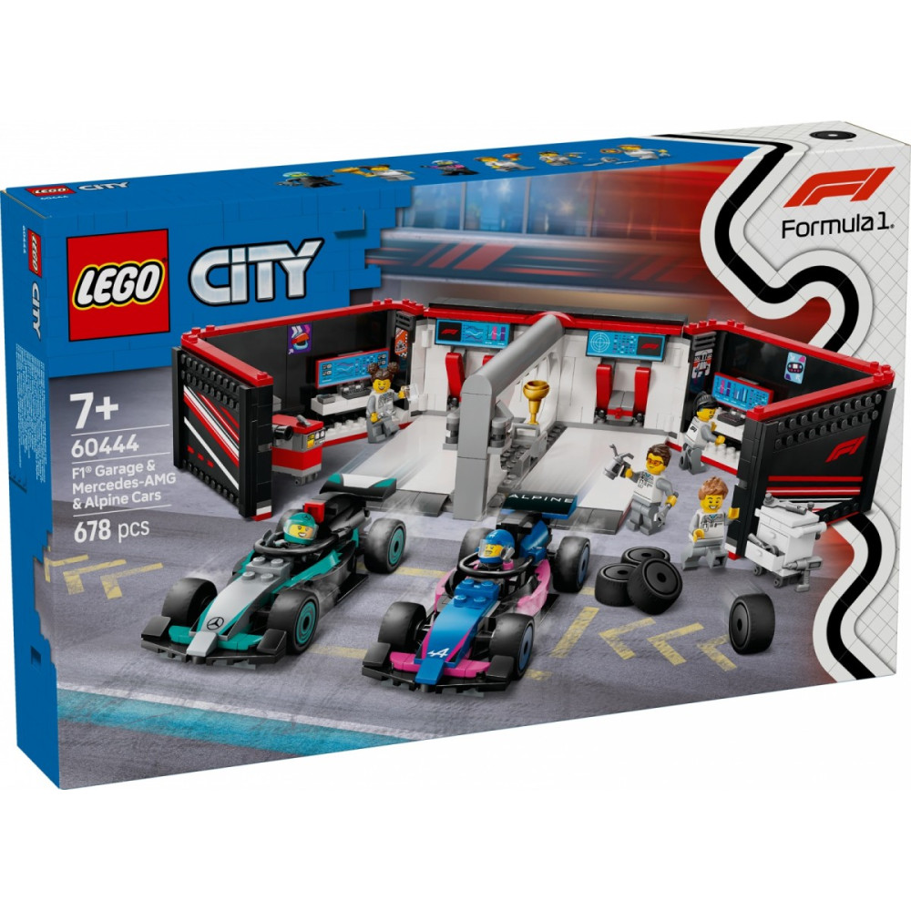 Klocki city 60444 f1 garaż i bolidy mercedes-amg i alpine