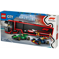 Klocki city 60445 f1 ciężarówka z bolidami rb20 i amr24 f1
