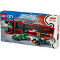 Klocki city 60445 f1 lastbil med rb20 och amr24 f1-bilar