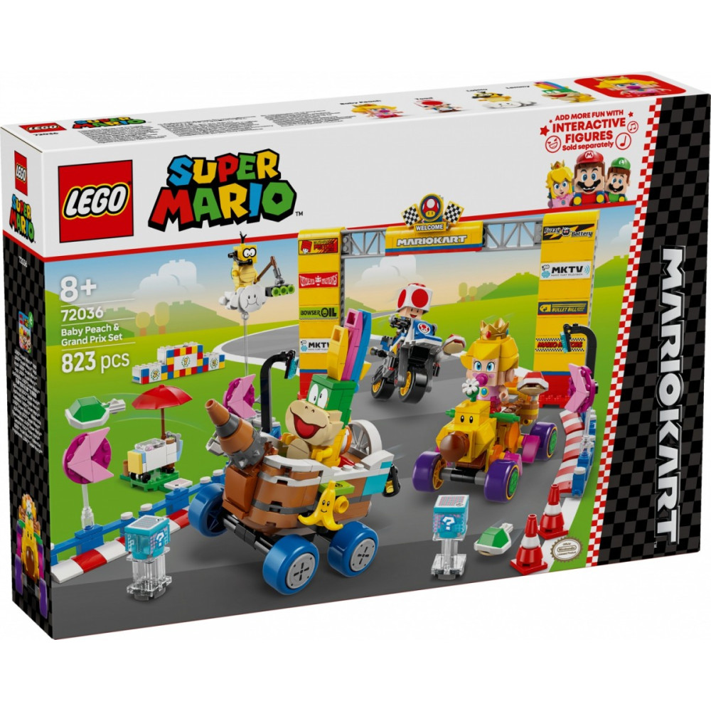 Klocki super mario 72036 mario kart - zestaw baby peach i grand prix