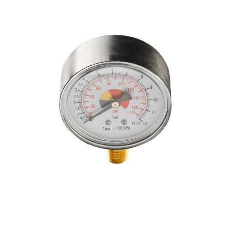 Manometer för komprimerad luft Ø 60 mm, 1/4'