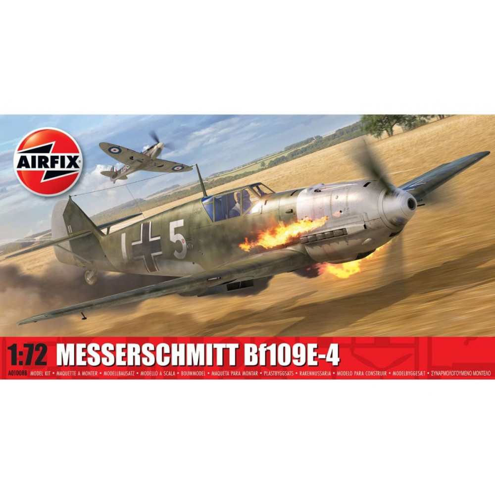 Modell av plast Messerschmitt Bf109E-4 i skala 1:72.
