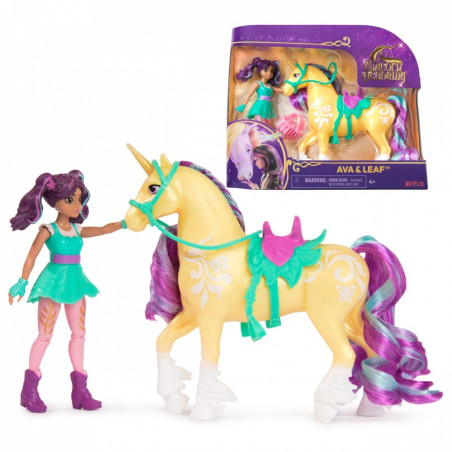 Figurerna Unicorn Academy dockan Ava och enhörningen Leaf. | HandlaSmidigt.se
