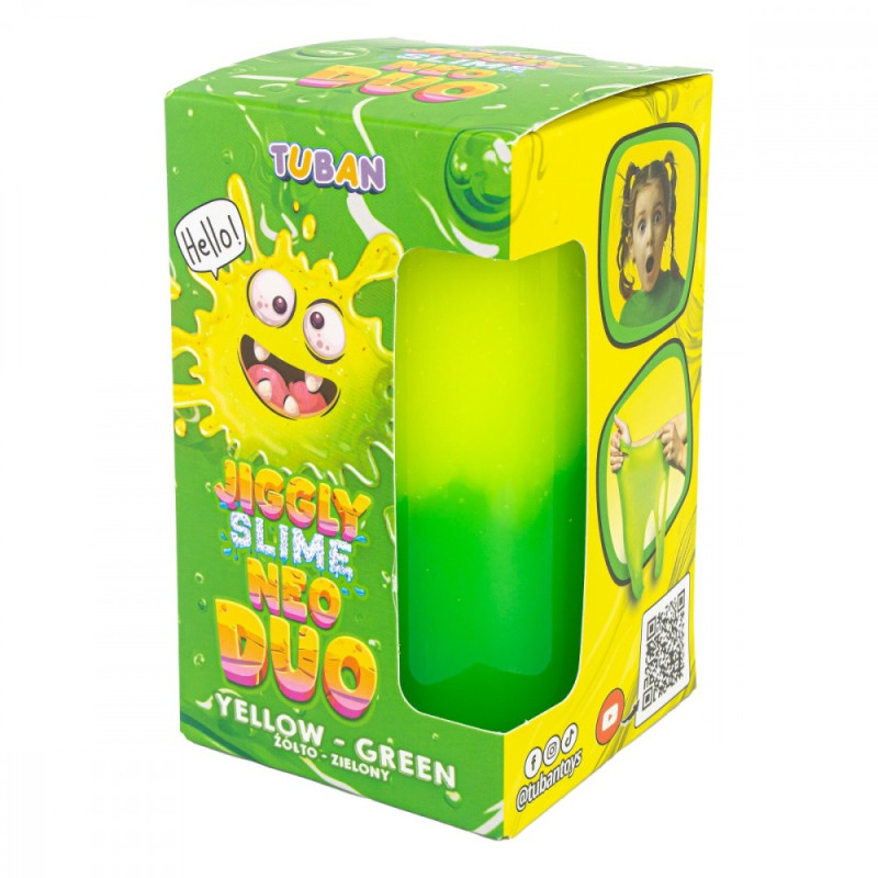 Slime jiggly neo duo gul-grön 430g