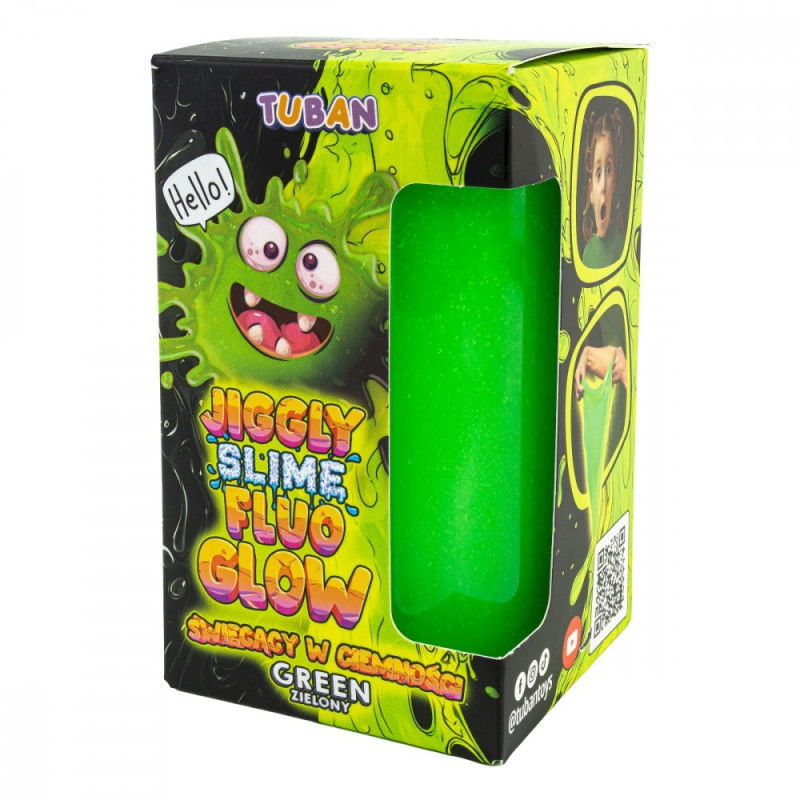 Slime jiggligt fluo glow grön 430g