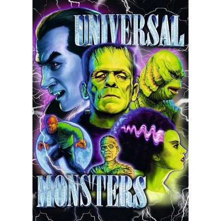 Pussel med 1000 element, klassiska monster skräckfilmer.