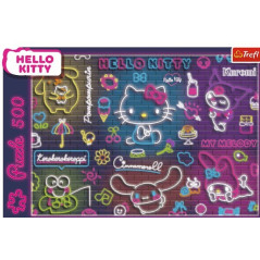 Pussel med 500 delar hello kitty neon