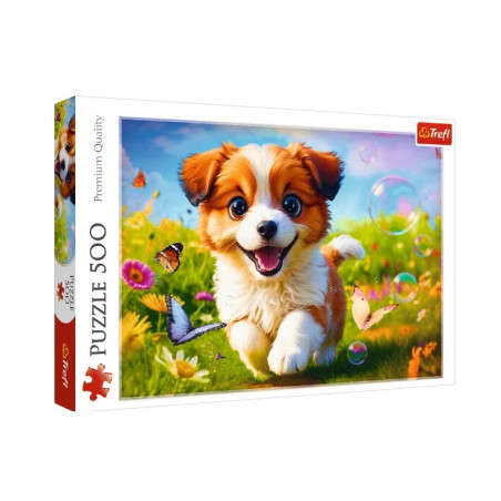 Pussel med 500 delar, glad liten hund | HandlaSmidigt.se