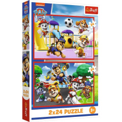 Pussel 2x24 elementer Paw Patrol Paw Day Play Paw Patrol | HandlaSmidigt.se