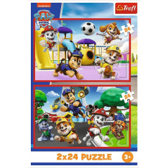 Pussel 2x24 elementer Paw Patrol Paw Day Play Paw Patrol | HandlaSmidigt.se