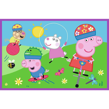 Pussel 2x24 element med Peppa Gris på lekplatsen