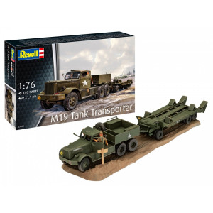 Modell av plastfordonet M19 tanktransportör i skala 1:72.