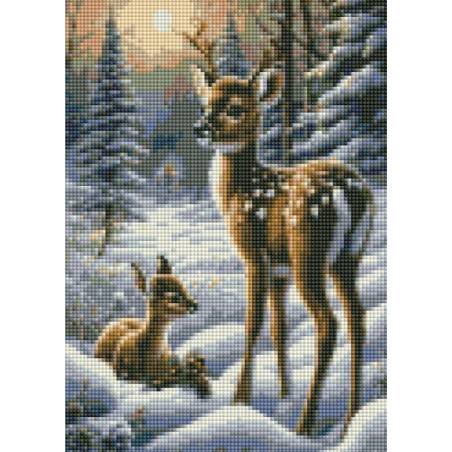 Diamantmosaik - älgar i snön