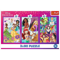 Pussel med 3x80 element prinsessor och Disney-vänner. | HandlaSmidigt.se