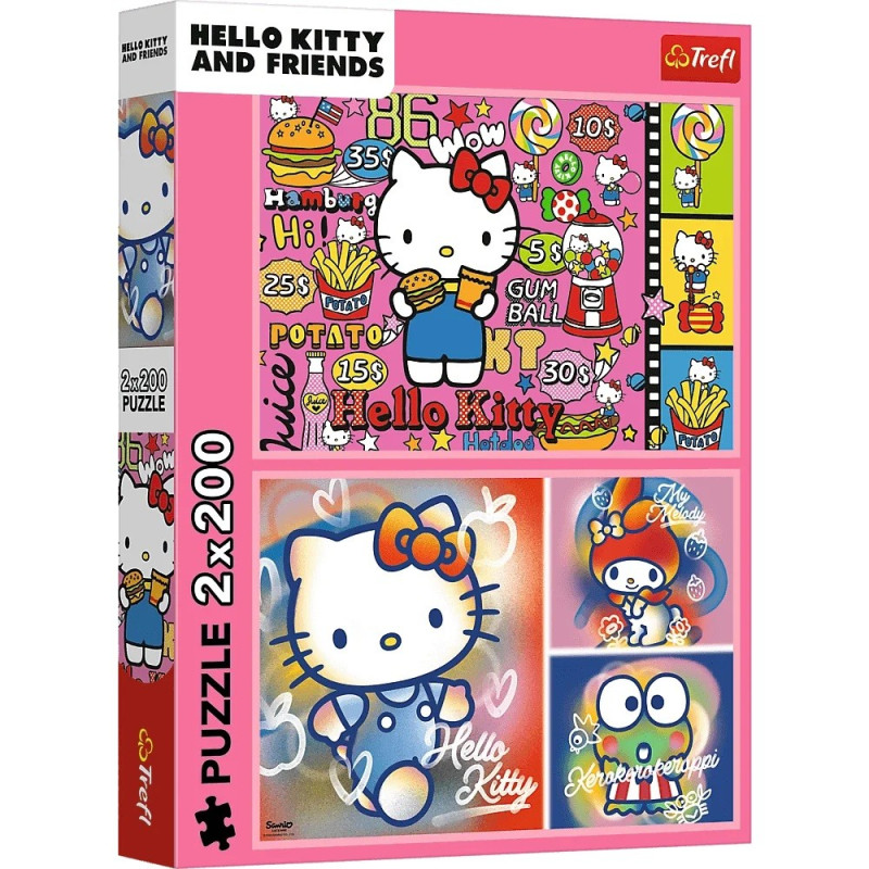 Pussel med 2x200 bitar Hello Kitty och vänner