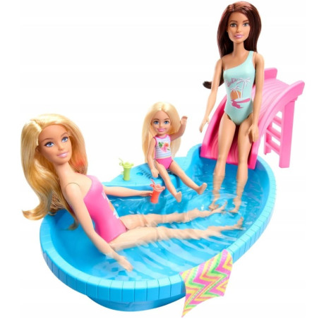 Barbiedocka + pool