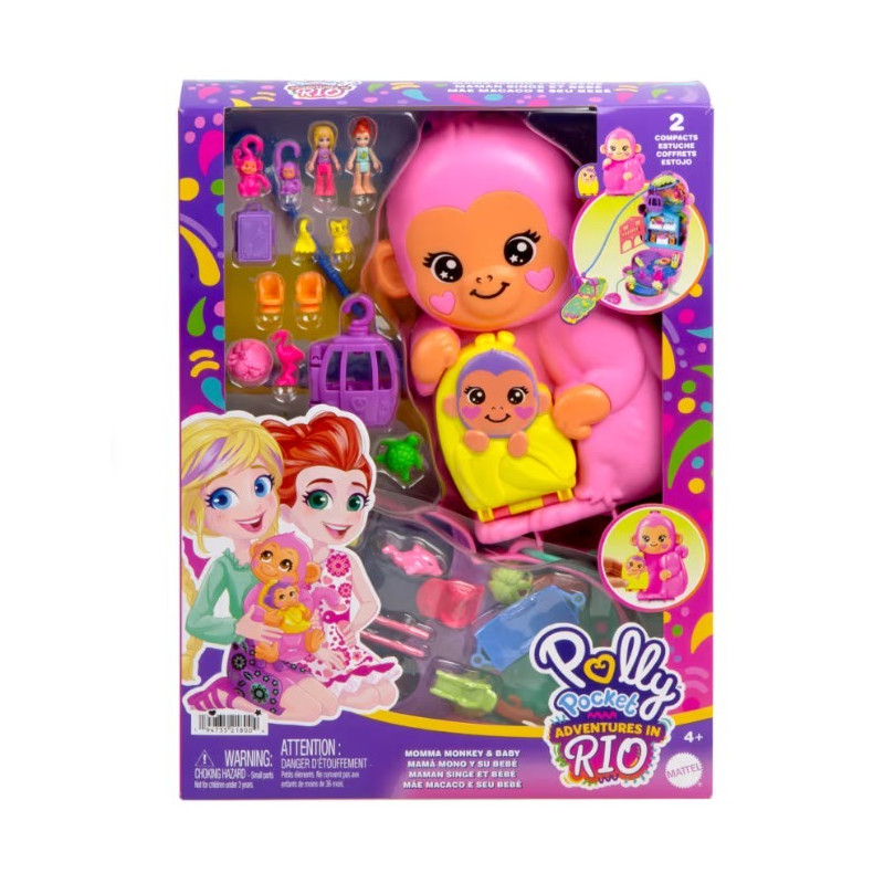 Polly Pocket kompaktväska apa