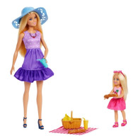 Barbie docka familj och vänners systrar på picknick
