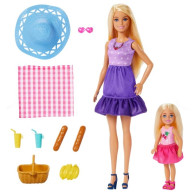 Barbie docka familj och vänners systrar på picknick