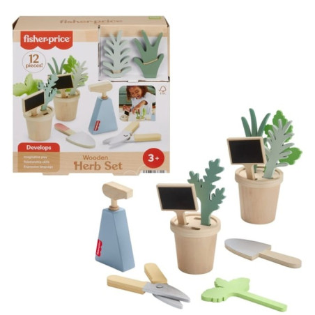 Trä Liten trädgårdsodlare set av träväxter och verktyg