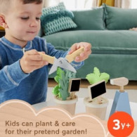 Trä Liten trädgårdsodlare set av träväxter och verktyg
