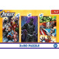 Pussel med 3x80 elementer fulle av actiondagar med Avengers.