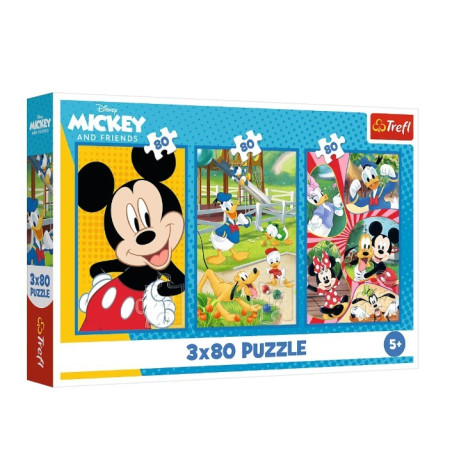 Pussel med 3x80 element med Musses klubbhus-teamet