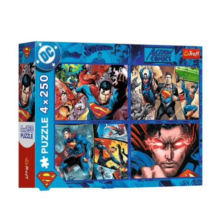 Pussel med 4x250 Superman-motiv modig