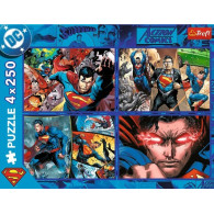 Pussel med 4x250 Superman-motiv modig